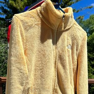 The North Face Yellow Fleece Fuzzy Full Zip Jacket